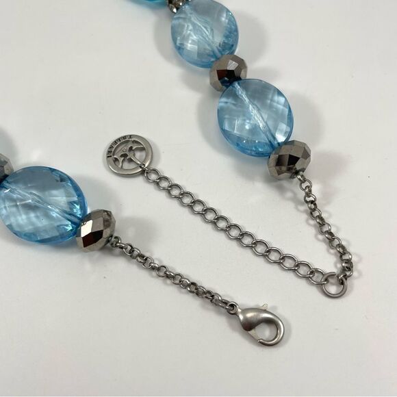 Vintage Trifari Crown Sapphire Crystal Necklace, Pave Crystal, Silver Tone - Picture 8 of 8